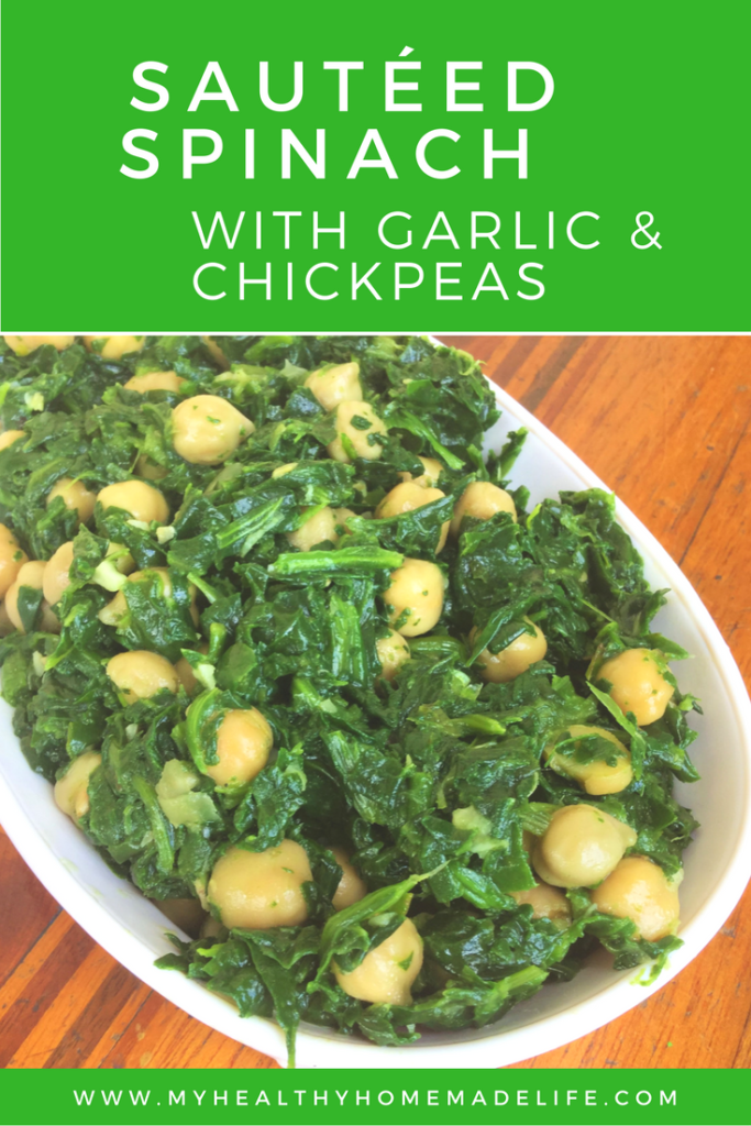 Sauteed Spinach with Garlic and Chickpeas | Vegan | Gluten Free | Healthy Eating Recipes | Vegetables | Healthy Dinner |