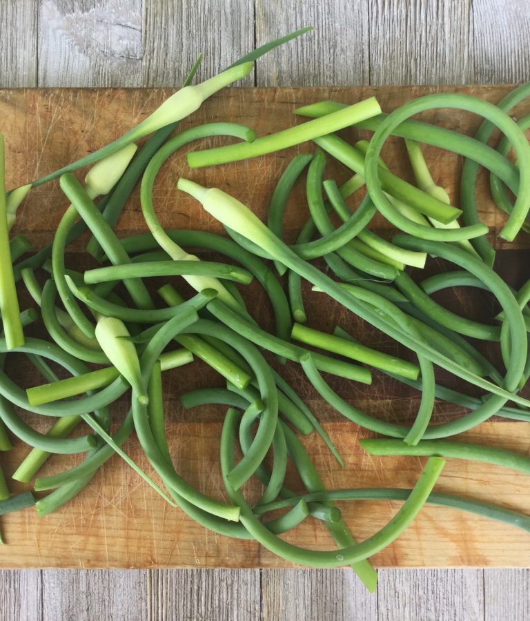 How to Use Garlic Scapes & THE BEST Vegan Garlic Scape Pesto Recipe