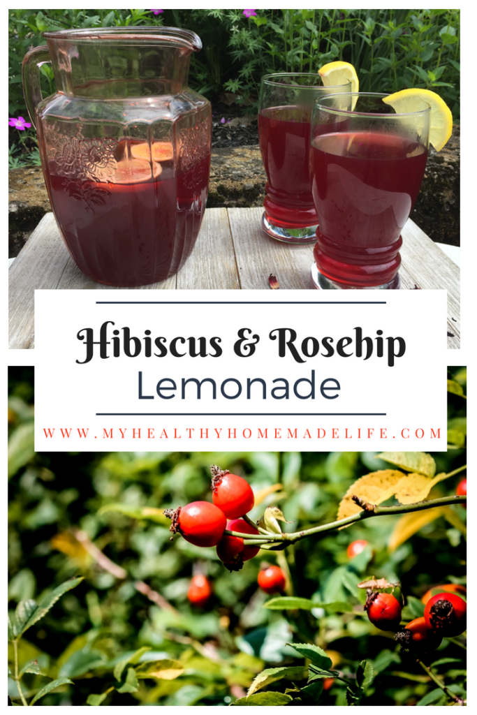 Hibiscus & Rosehips Lemonade | Herbal Home Remedies | Healthy Recipes | Healthy Drinks | Herbs | My Healthy Homemade Life | #lemonade #herbal #herbs #hibiscus