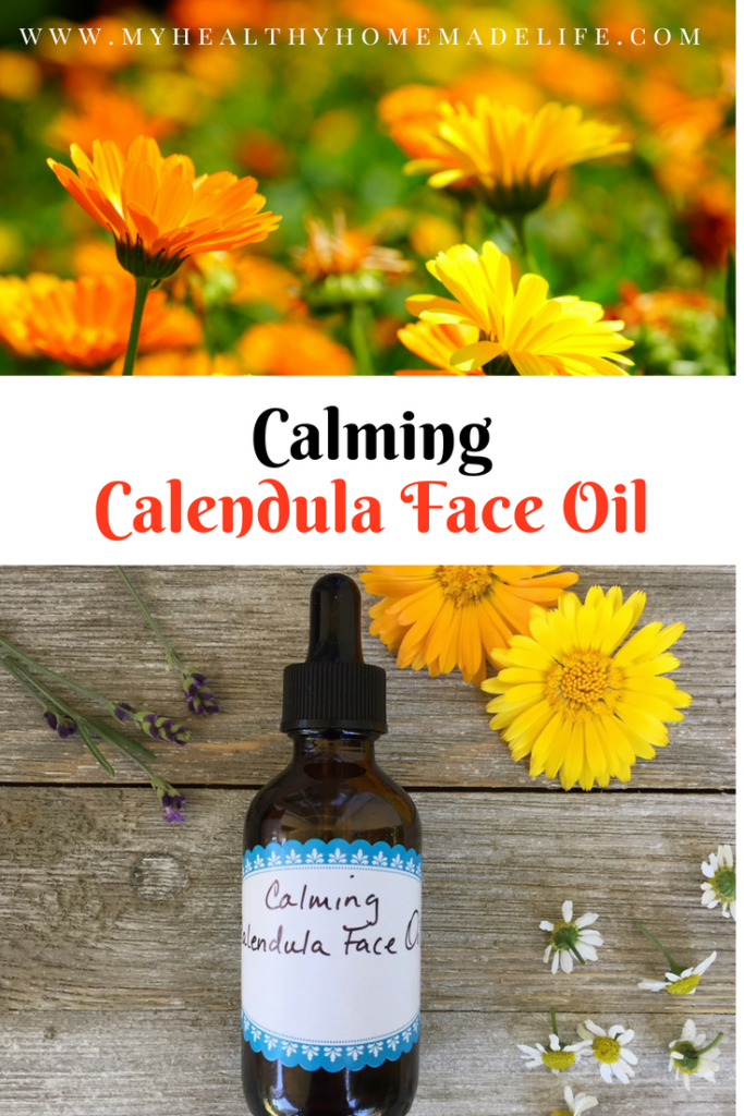 Calming Calendula Face Oil with Lavender & Chamomile | DIY Face Serum for Redness | Herbal Home Remedies | My Healthy Homemade Life | #diy #calendula #skin